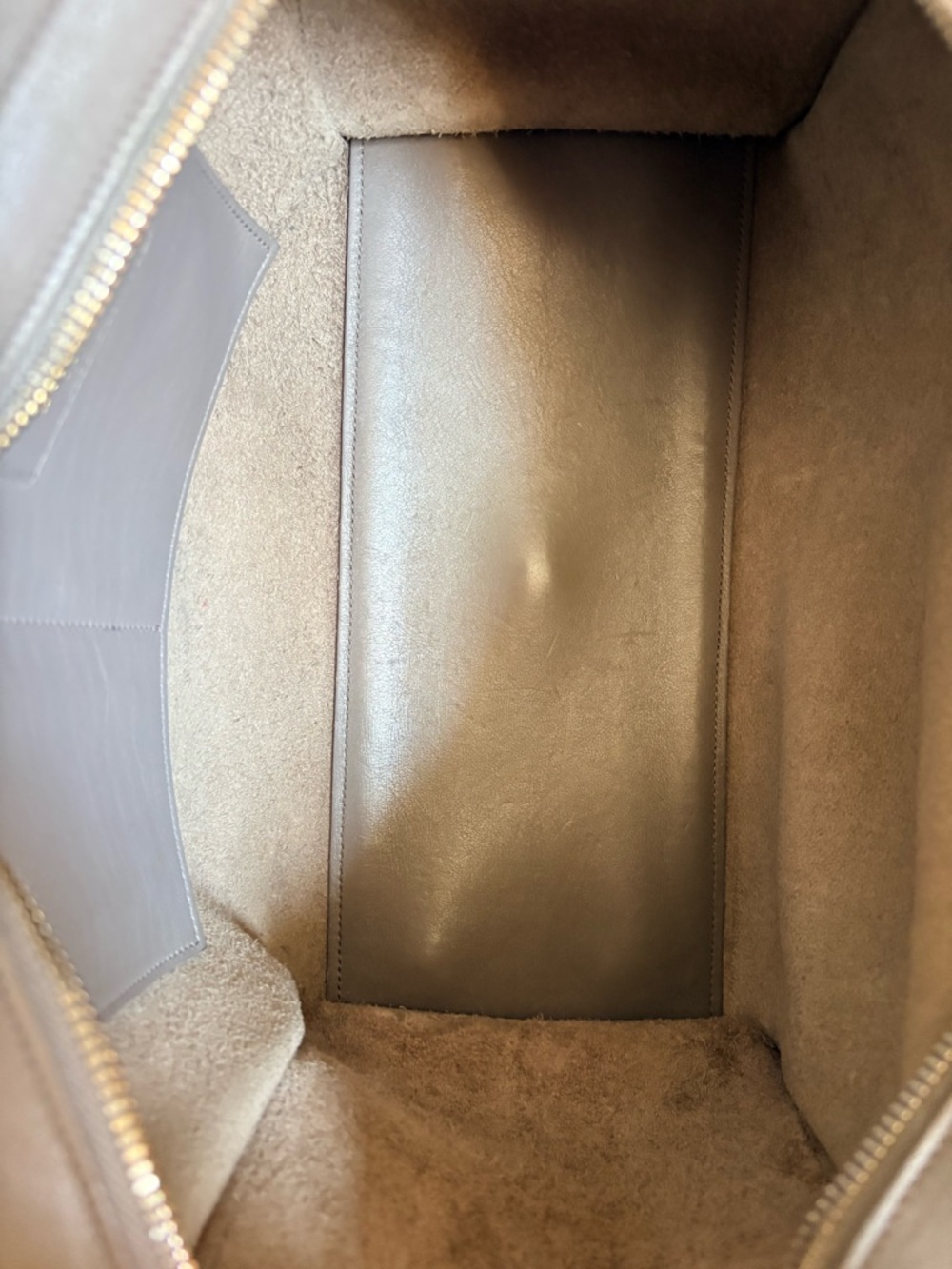 Saint Laurent Grey Leather Satchel with Gold YSL Charm - Picture 6 of 6